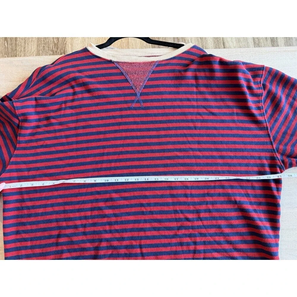 We The Free Classic Striped Oversized Crewneck Red Navy Stripe Size Large